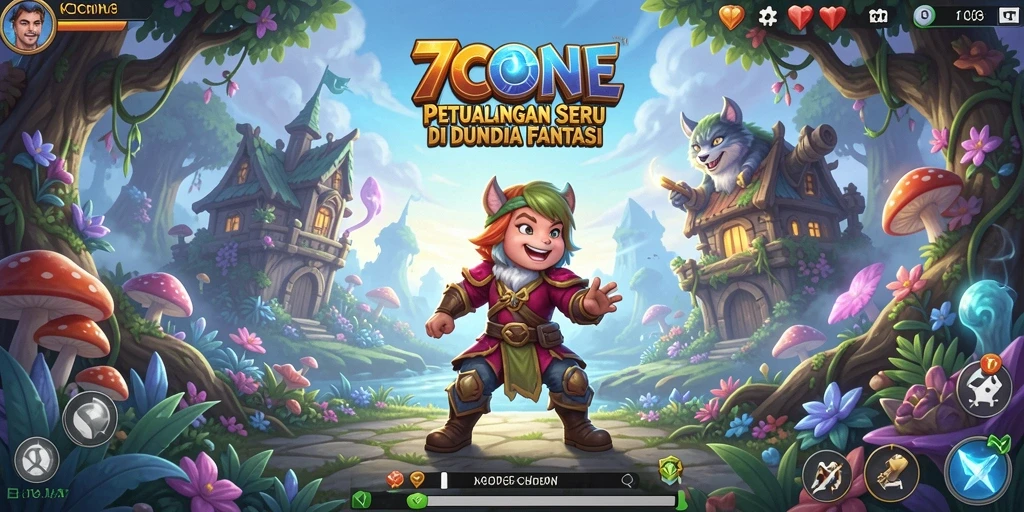 Tangkapan layar gameplay 7CONE menunjukkan petualangan mendebarkan.