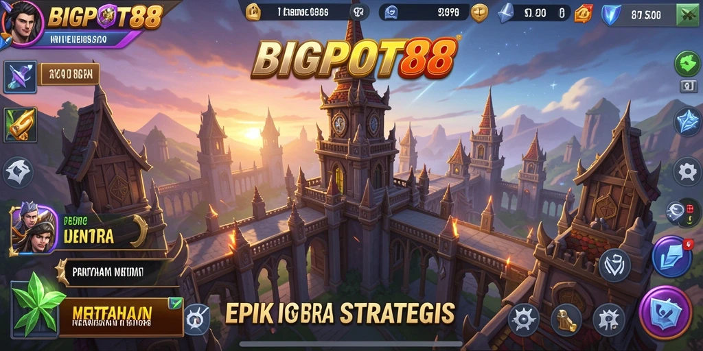 Tangkapan layar gameplay BIGPOT88 menampilkan aksi menara strategi yang mendebarkan.