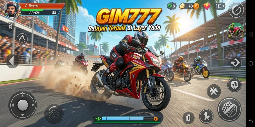 Gameplay menegangkan dalam balapan motor GIM777.