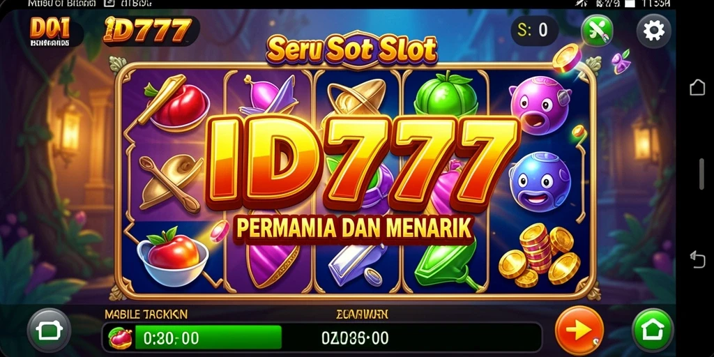 Screenshot ID777 menampilkan gameplay Slot yang menarik dan berwarna-warni.