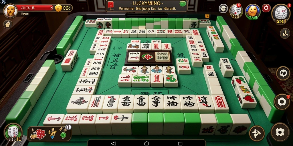 Tampilan layar permainan <strong>LUCKYMINO</strong> saat pemain mencocokkan ubin Mahjong.
