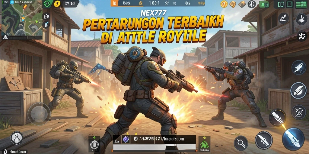 Gameplay NEX777 yang mendebarkan dalam pertempuran Battle Royale.