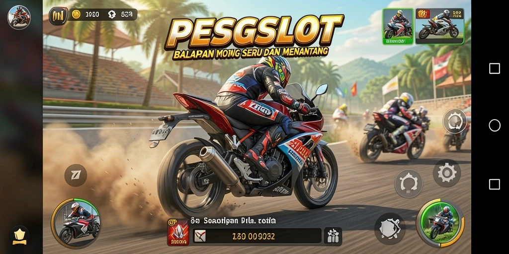Gameplay seru di <strong>PESGSLOT</strong> dengan berbagai motor dan lintasan balap.