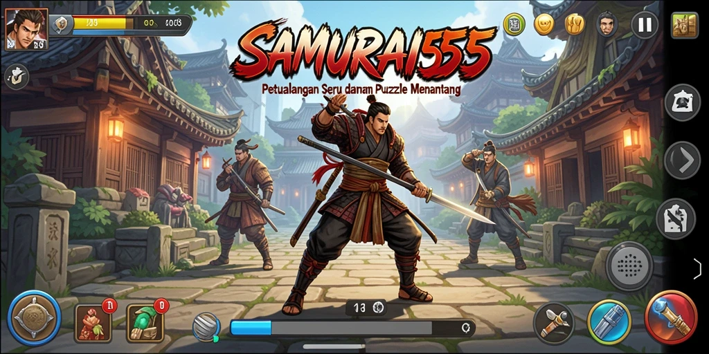 Tampilan gameplay SAMURAI555 dengan tantangan puzzle yang seru.