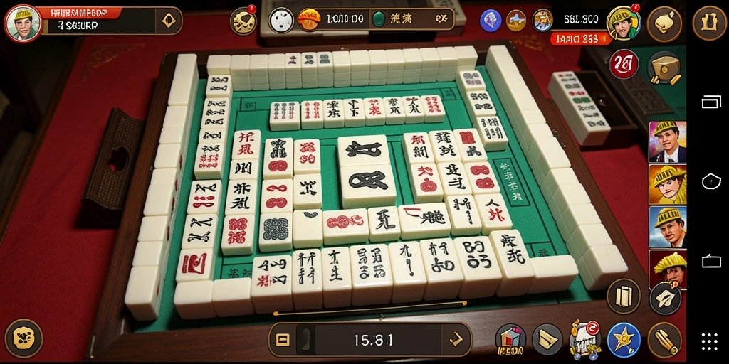 Tangkapan layar gameplay SERURP menampilkan aksi mencocokkan ubin Mahjong.